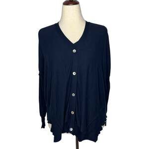 Planet Womens Sweater OS Blue Pima Cotton Drop Shoulders Lagenlook